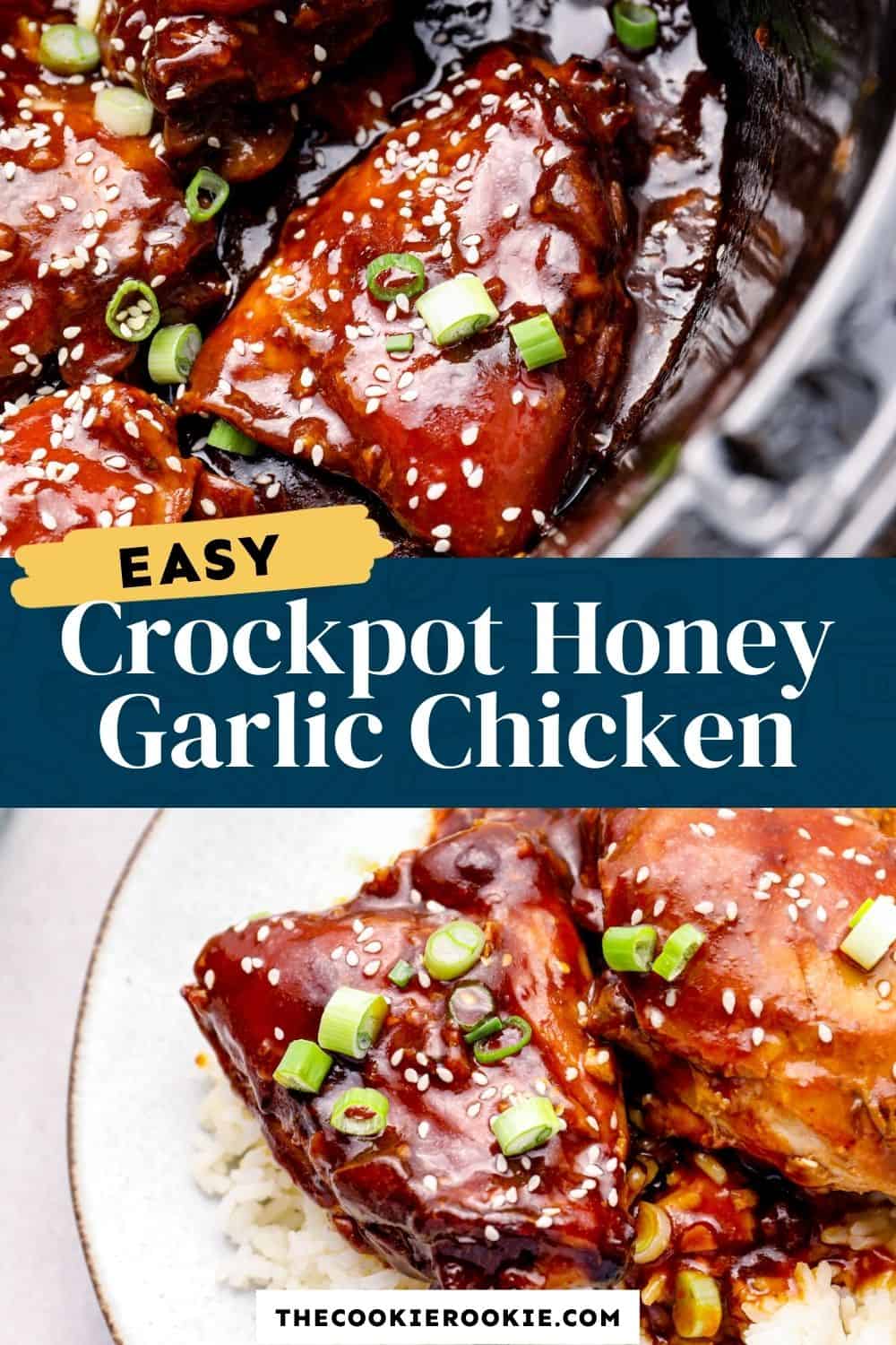 Crock Pot Honey Garlic Chicken Recipe - The Cookie Rookie®