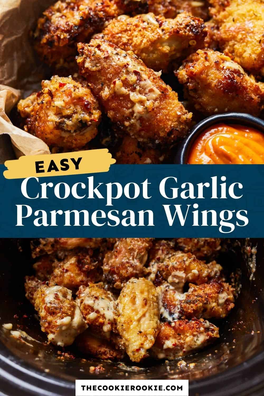 Crockpot Garlic Parmesan Chicken Wings Recipe - The Cookie Rookie®