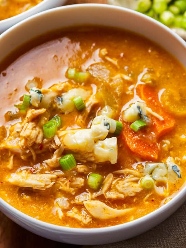 buffalo chicken soup in a bowl