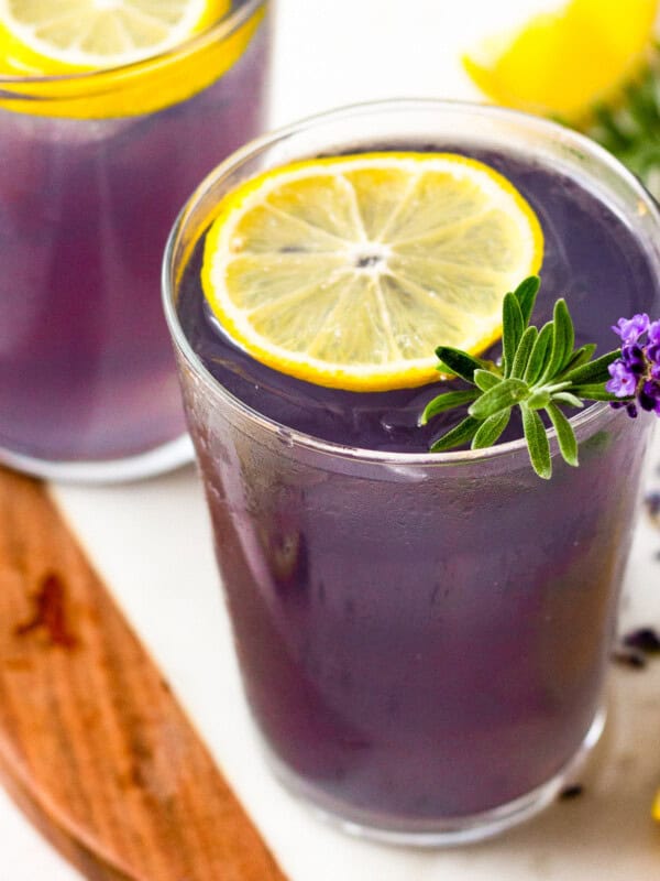 a glass of lavender lemonade