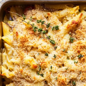 creamy baked pasta primavera with cream cheese alfredo