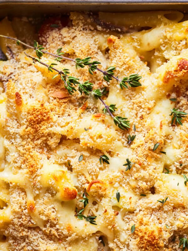 creamy baked pasta primavera with cream cheese alfredo