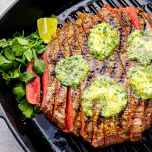 Grilled Flank Steak Recipe with Cilantro Lime Butter - 17