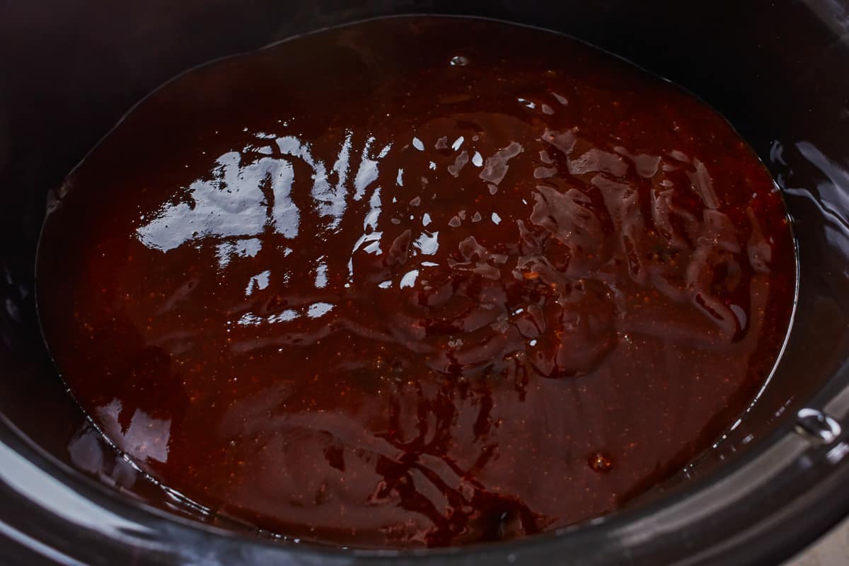 honey bbq sauce in a slow cooker