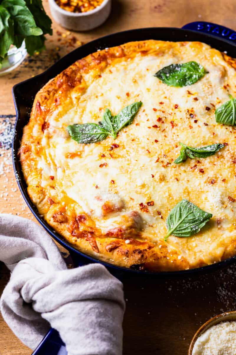Chicago Style Deep Dish Skillet Pizza — PLATE AND PEN