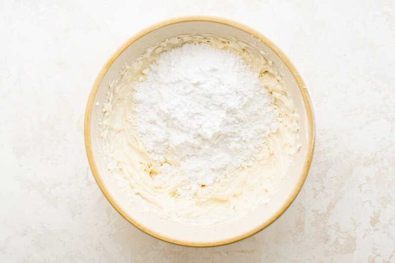 bowl of cheesecake ingredients, unmixed