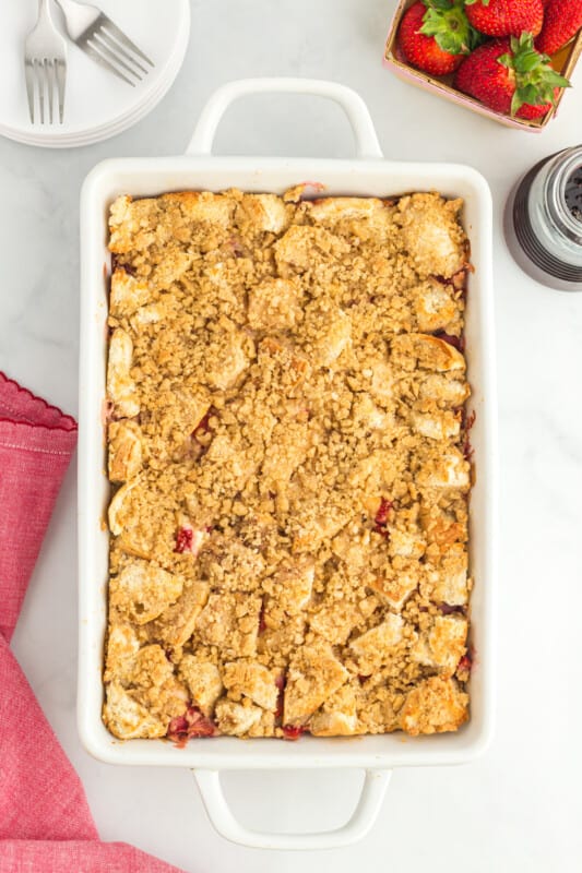 Strawberries and Cream French Toast Casserole Recipe - The Cookie Rookie®