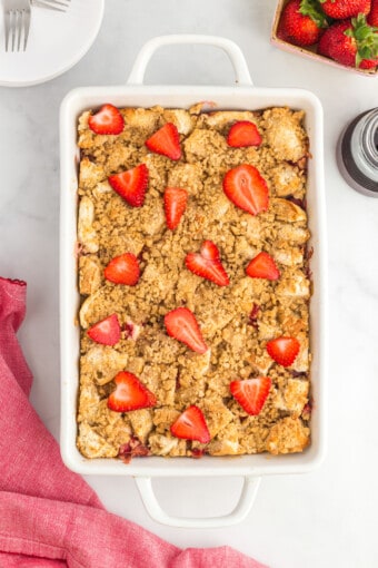 Strawberries and Cream French Toast Casserole Recipe - The Cookie Rookie®