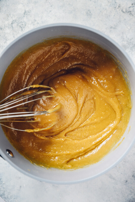 whisk custard ingredients together