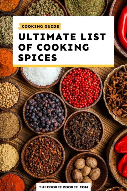 Ultimate List Of Cooking Spices For Your Kitchen - The Cookie Rookie®