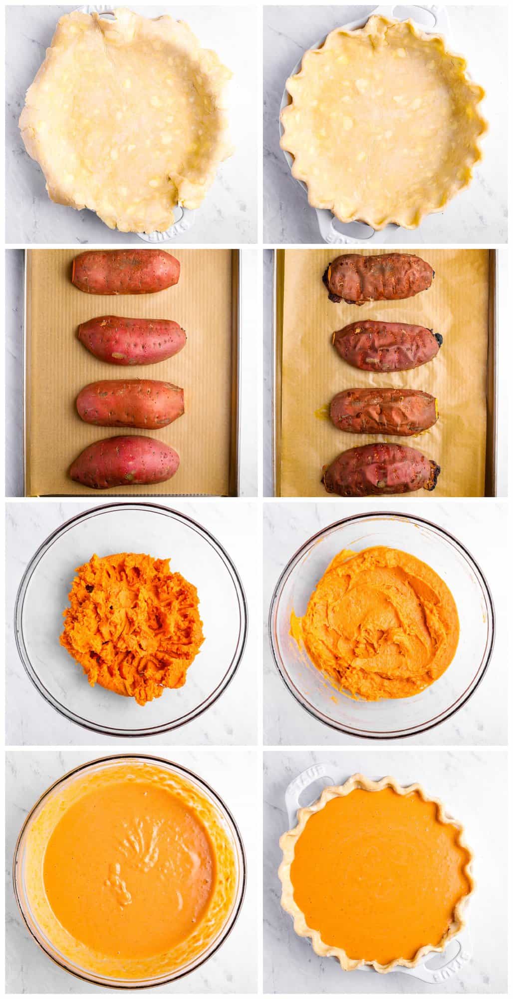 step by step photos for how to make sweet potato pie.