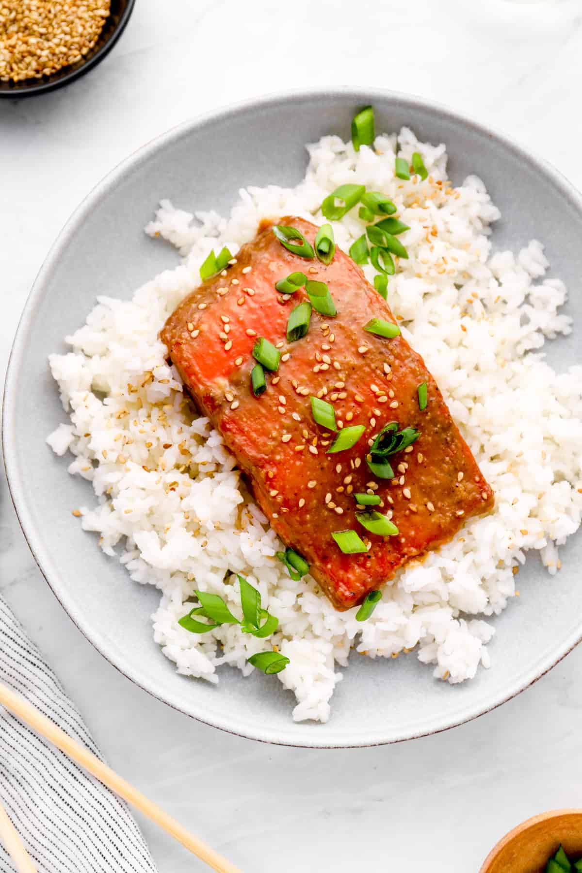 One Pot Salmon Rice Recipe for Aroma 4-Cup Rice Cooker