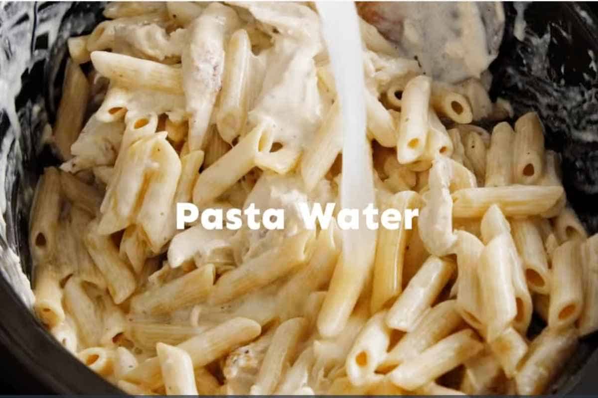 adding pasta water in slow cooker