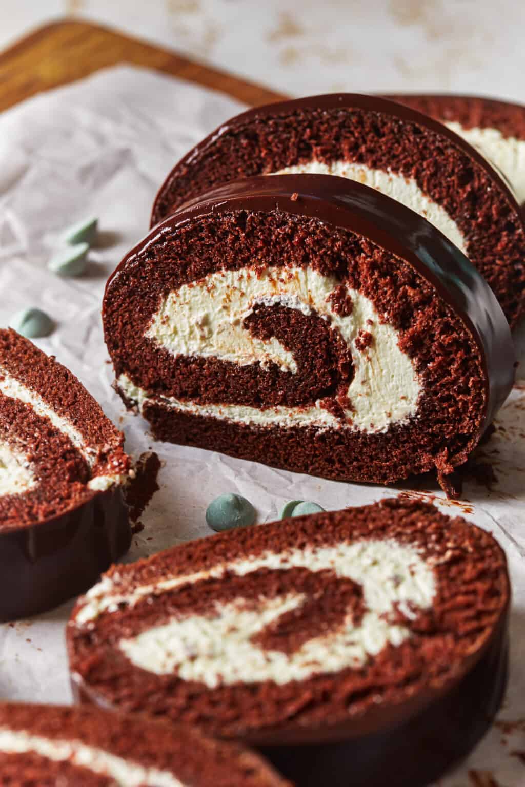 Mint Chocolate Swiss Roll Recipe - The Cookie Rookie®