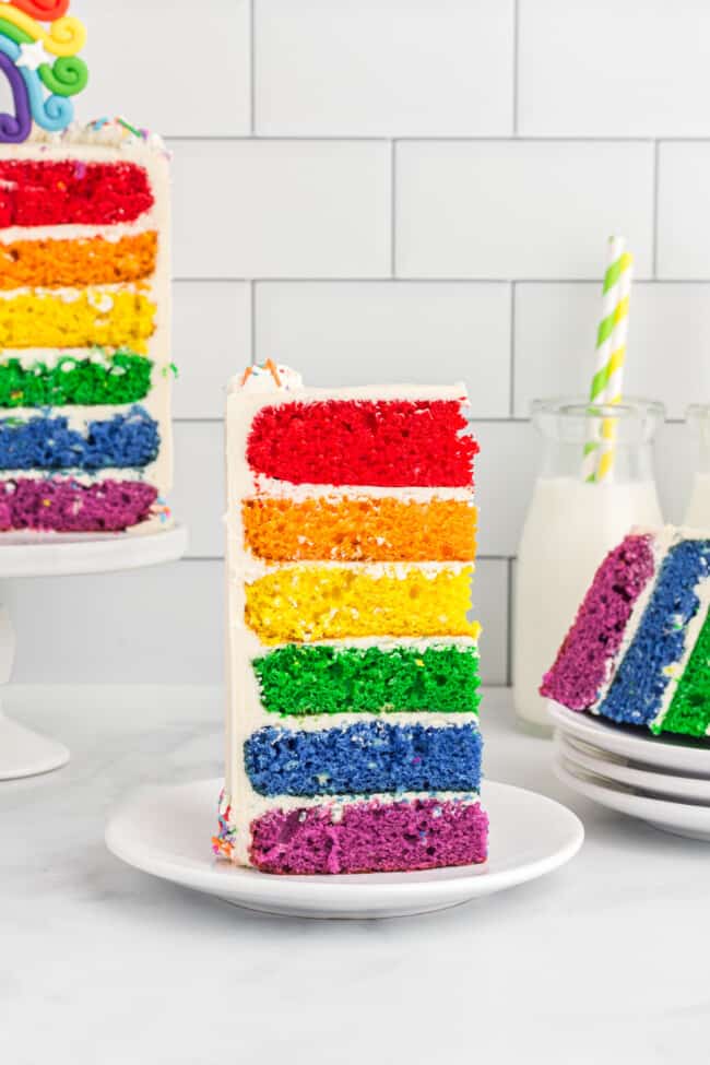 Rainbow Cake Recipe - The Cookie Rookie®