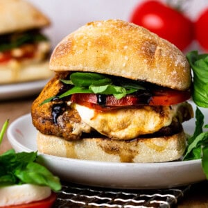 featured chicken caprese sandwich.