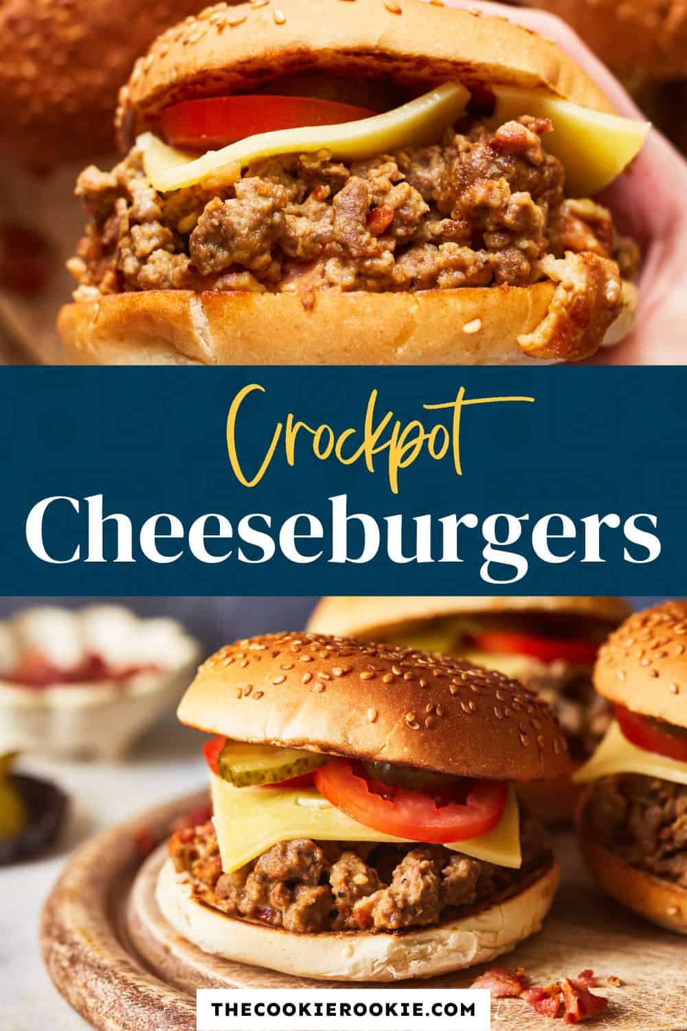 Crockpot Cheeseburgers Recipe (Cheeseburger Sloppy Joes) - The Cookie ...