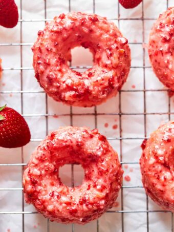 Strawberry Donuts (Cake Mix Donuts) Recipe - The Cookie Rookie®