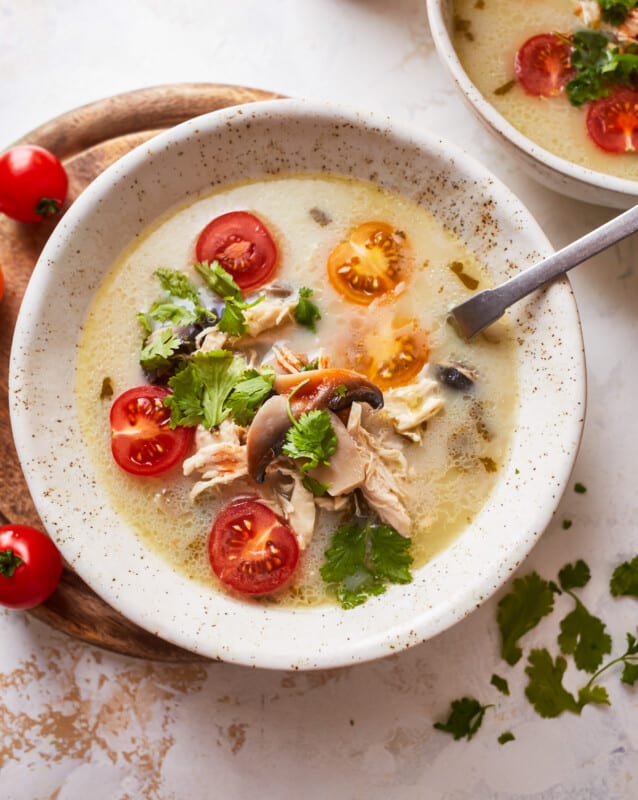 Thai Coconut Chicken Soup (Tom Kha Gai) Recipe - The Cookie Rookie®