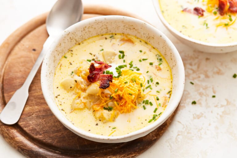 Crockpot Potato Soup served fresh