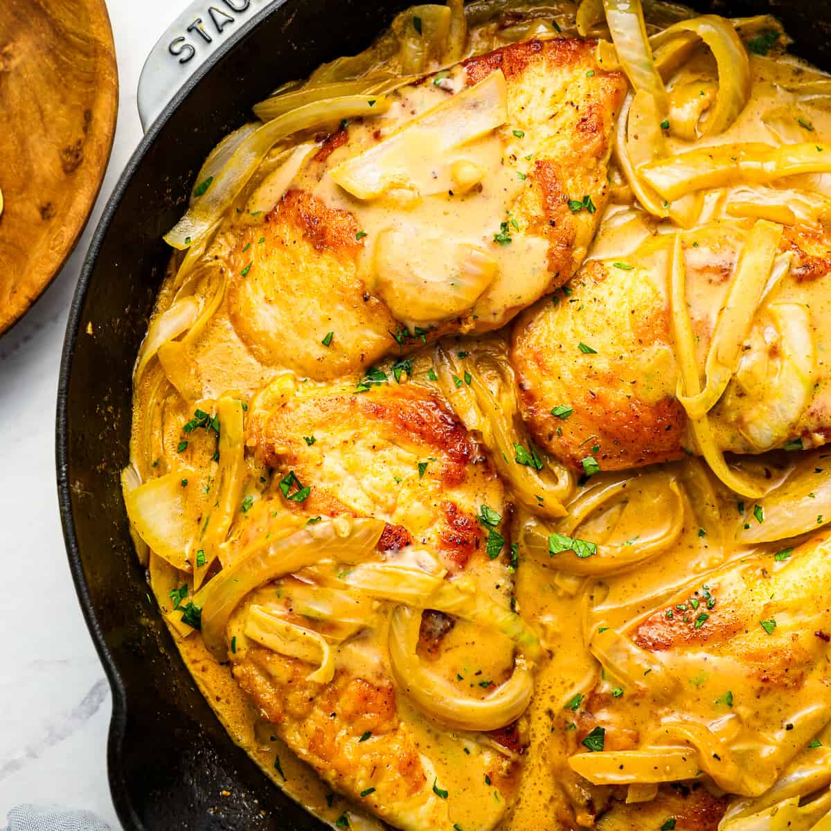 One Pan Smothered Chicken