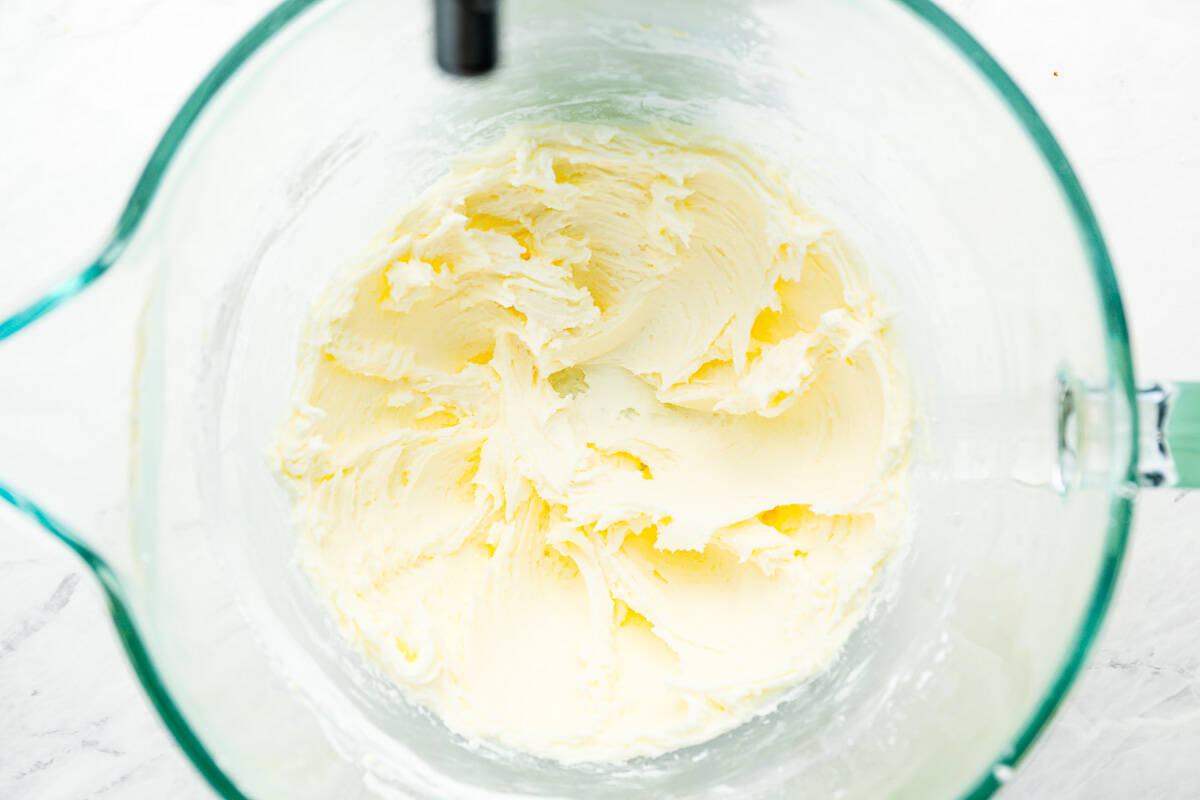 Butter in a glass bowl.