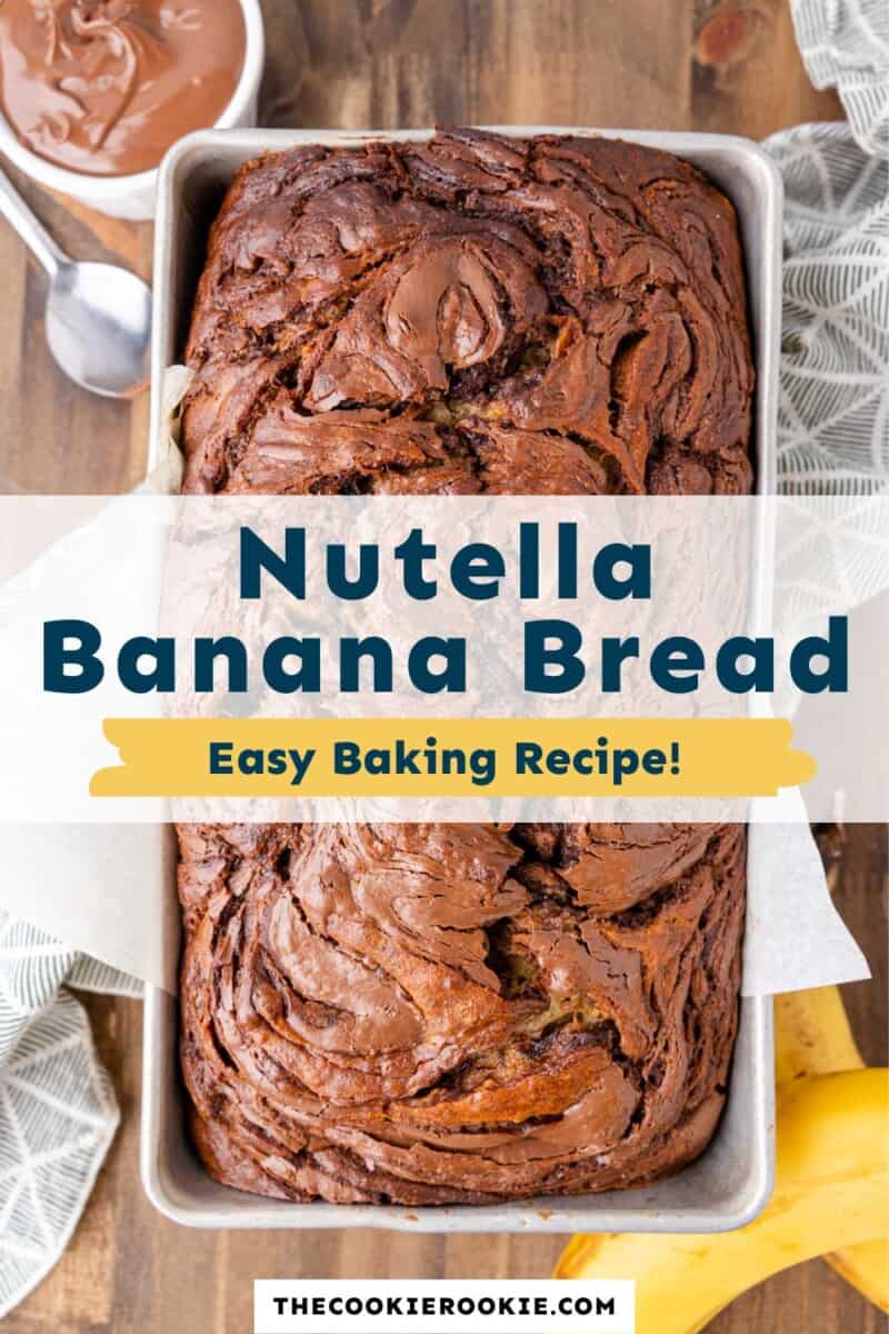 Nutella banana bread easy baking recipe.