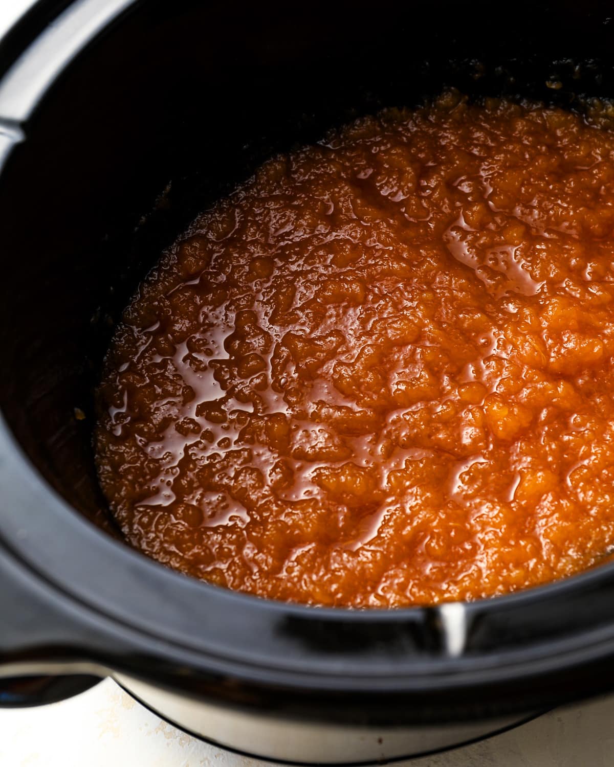 applesauce in a crockpot.