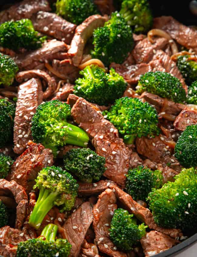 Steak and broccoli stir fry.