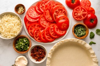 ingredients for tomato pie.
