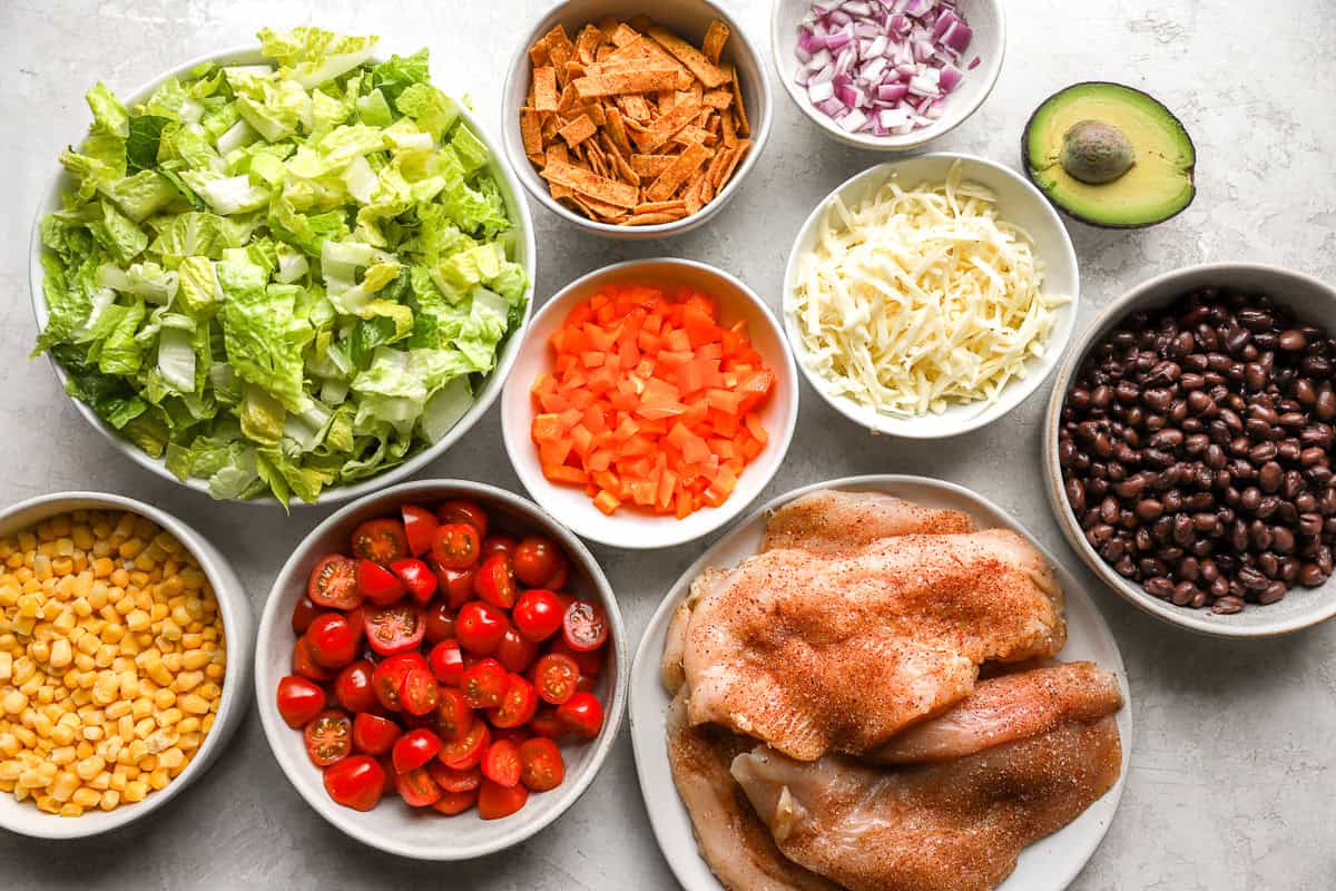 ingredients for southwest salad.