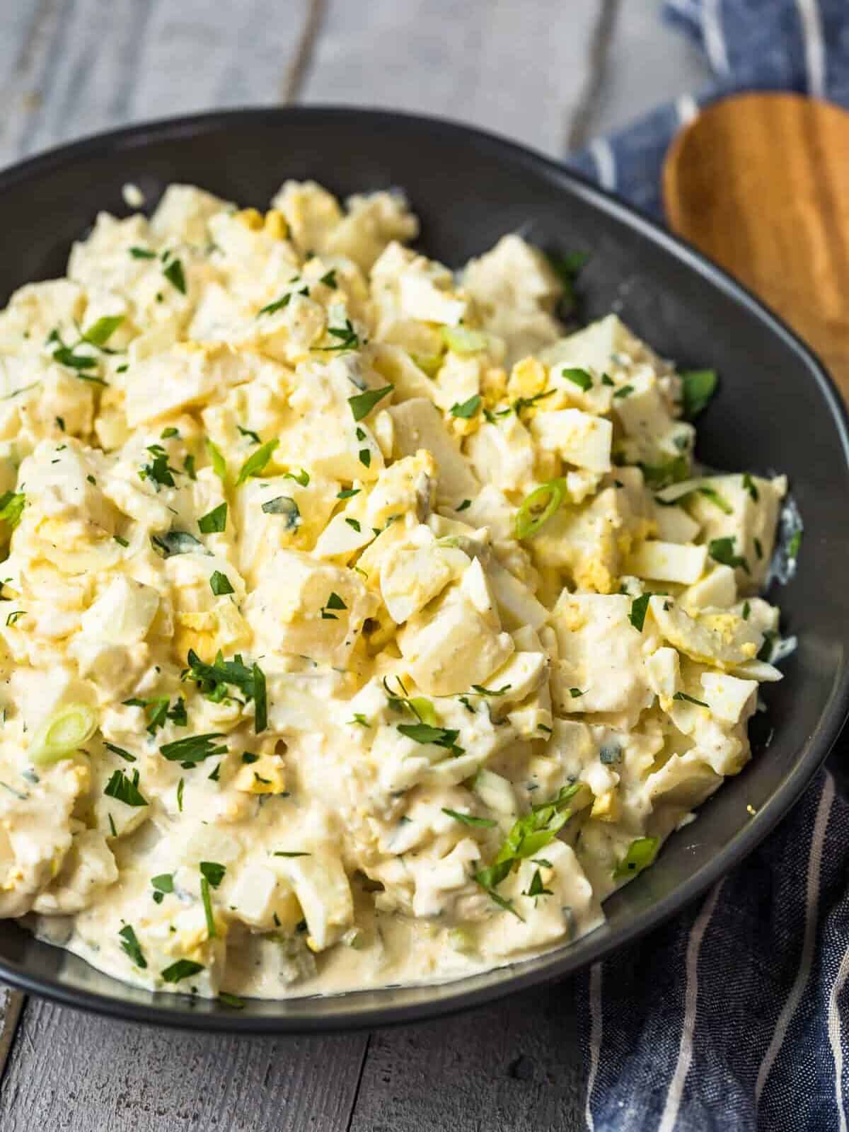 potato salad with egg in bowl