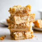 4 stacked apple pie bars.