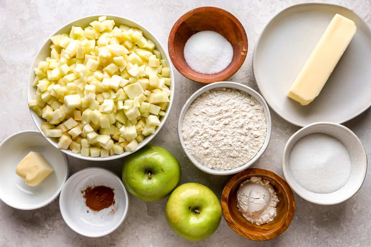 ingredients for apple pie bars.