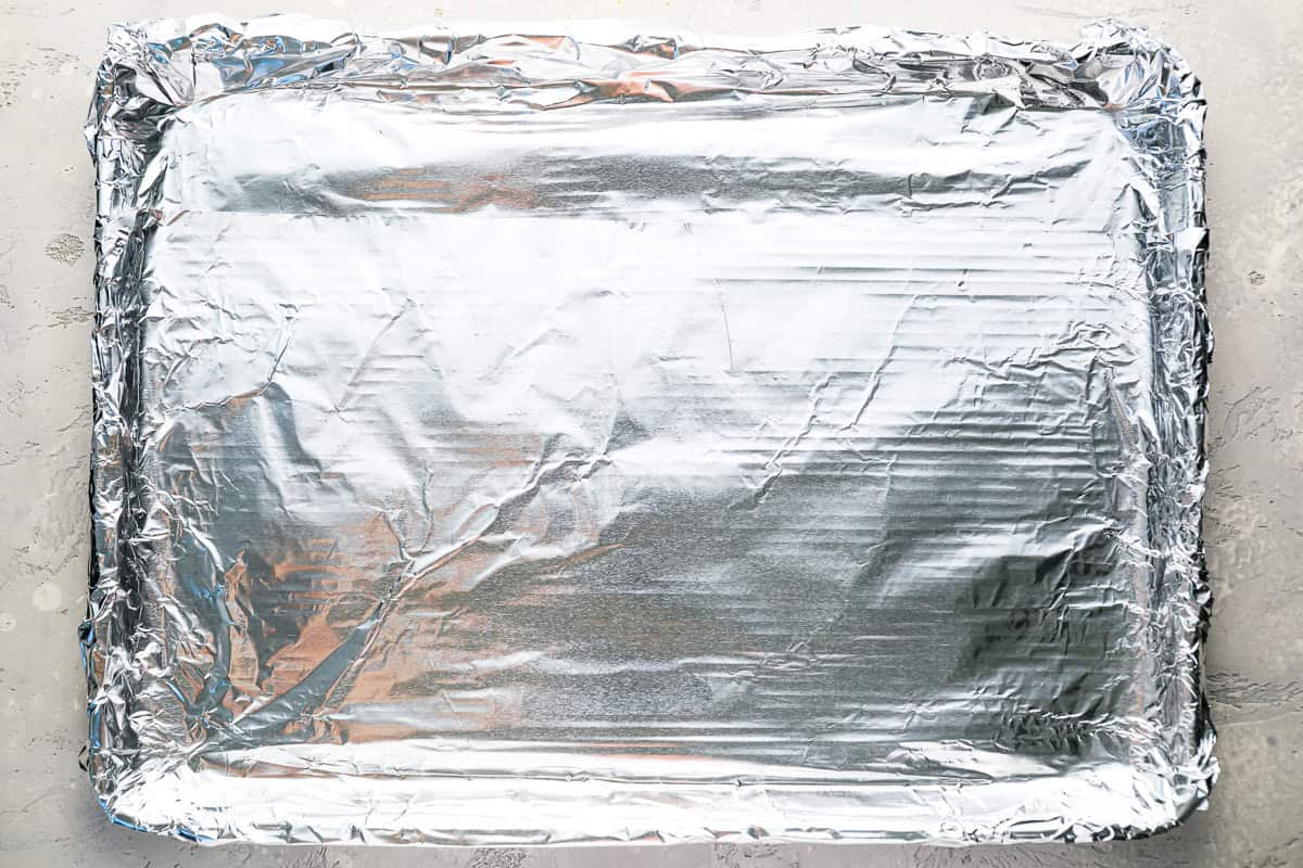 baking sheet lined with foil