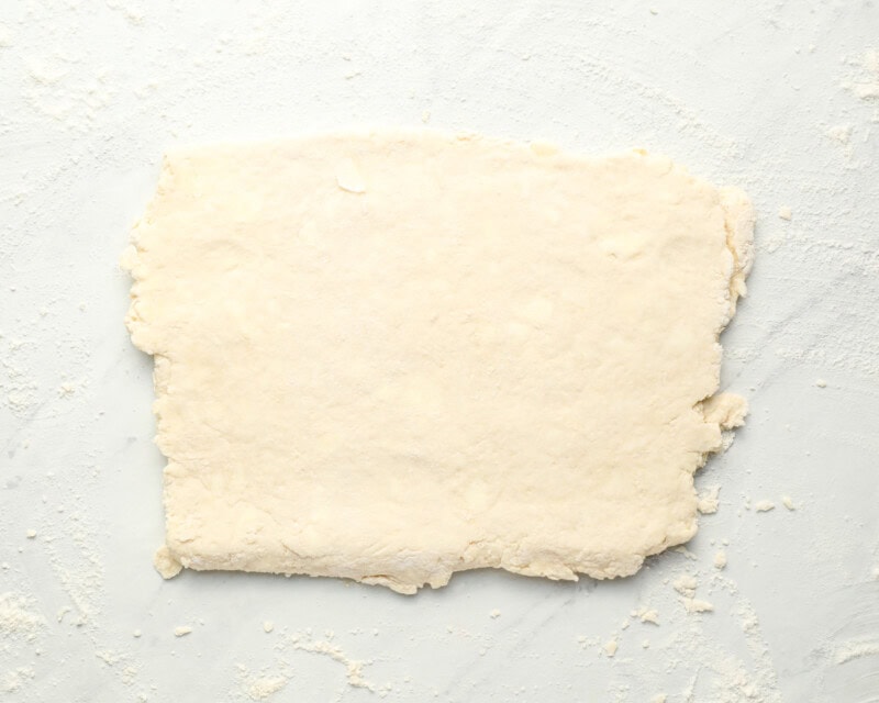 a rectangle of biscuit dough.