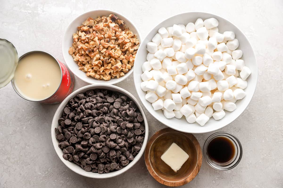 rocky road fudge ingredients.