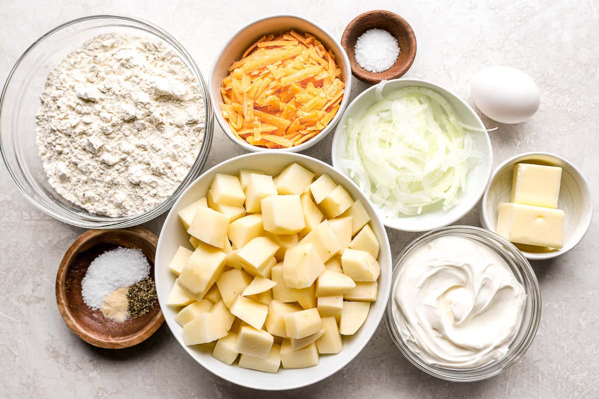 ingredients for pierogies.