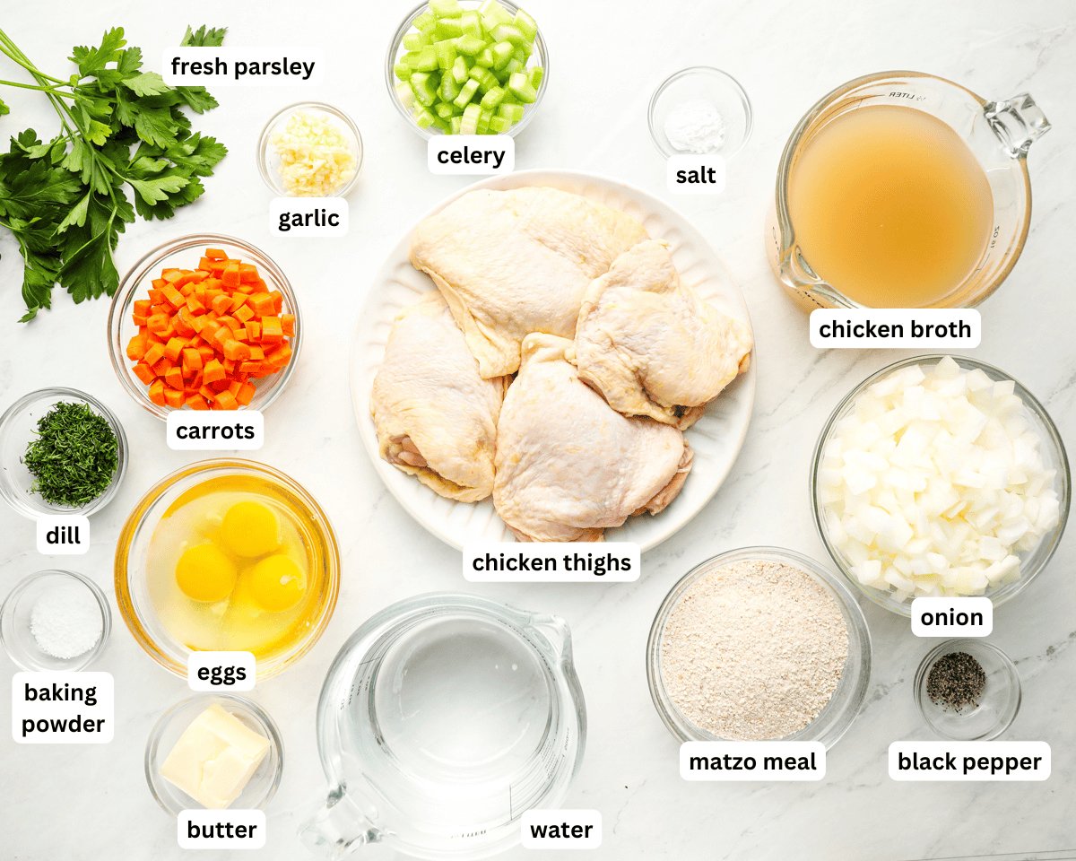 Matzo ball soup ingredients