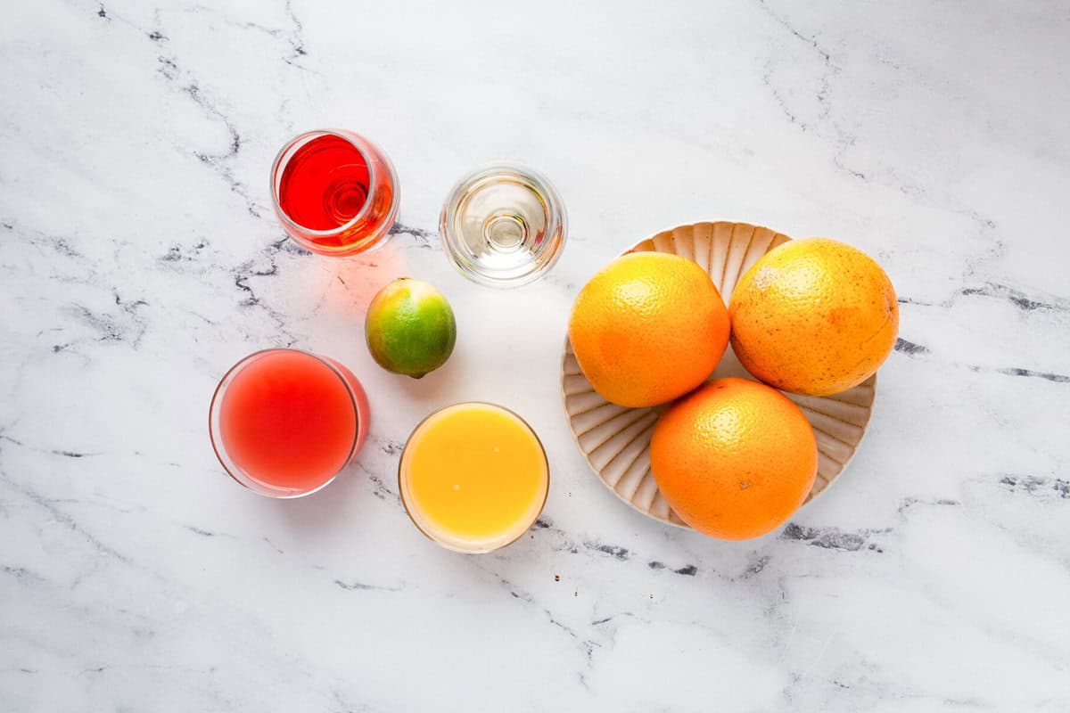 ingredients for frozen Aperol margaritas